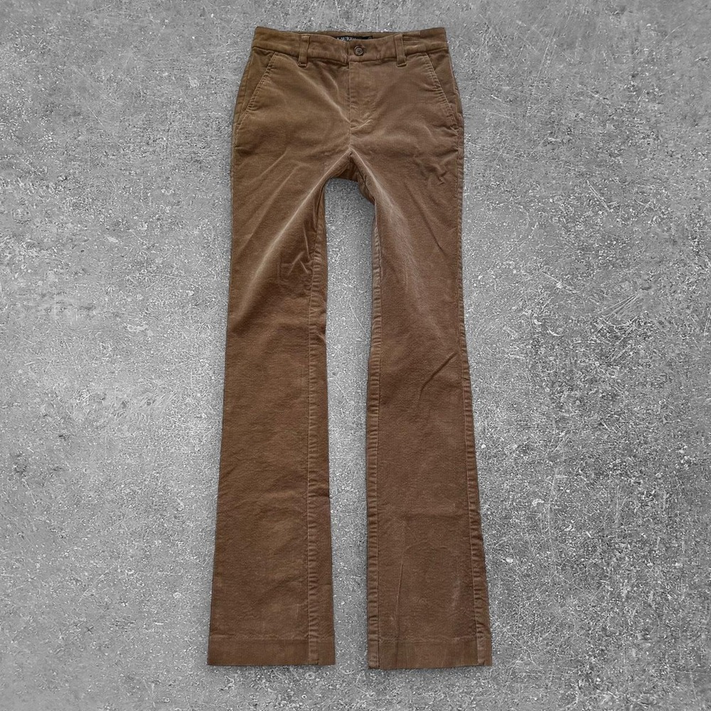 Lauren Ralph Lauren Brown Corduroy Pants Womens Size 0 Tan Preppy Straight Leg